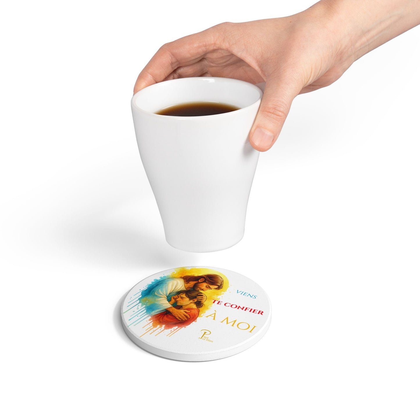 Viens te confier à moi - Ceramic Coaster