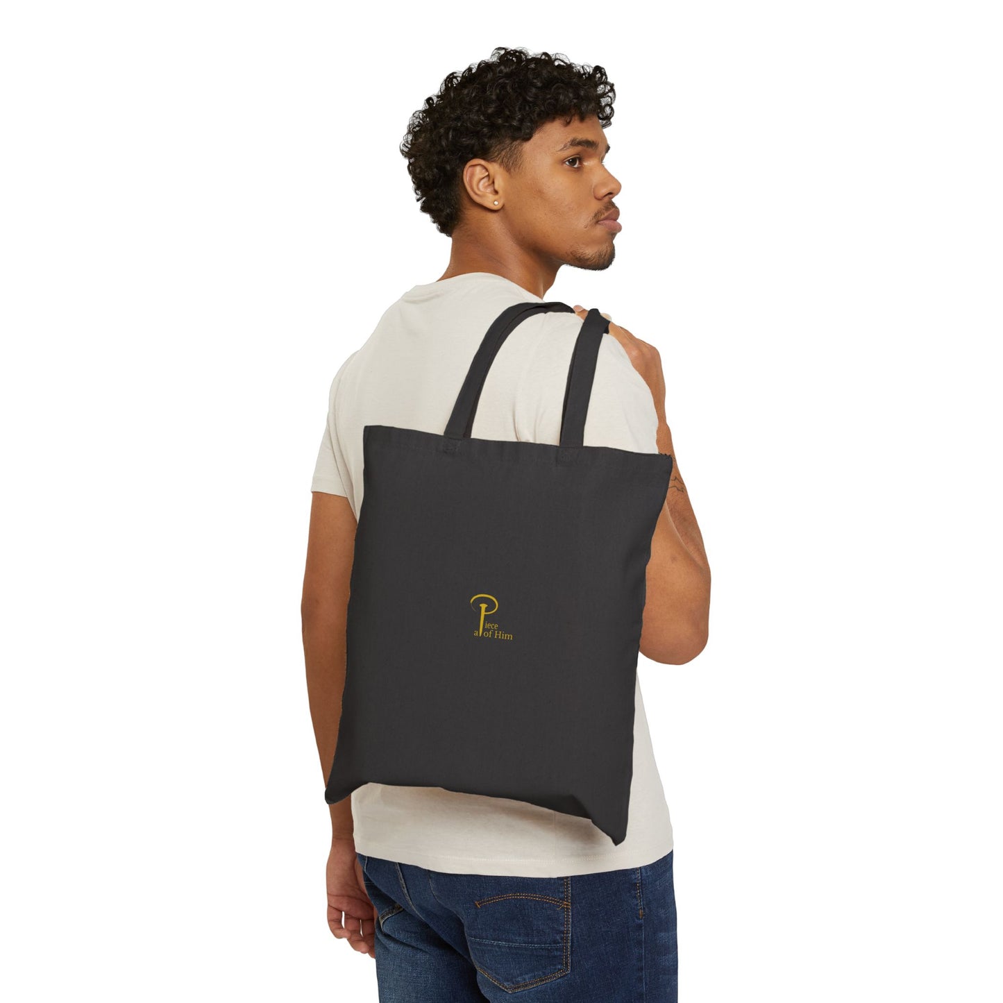 Golden Cross -  Black cotton tote bag
