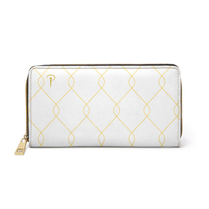 a Piece of Him - Chic white zipper wallet