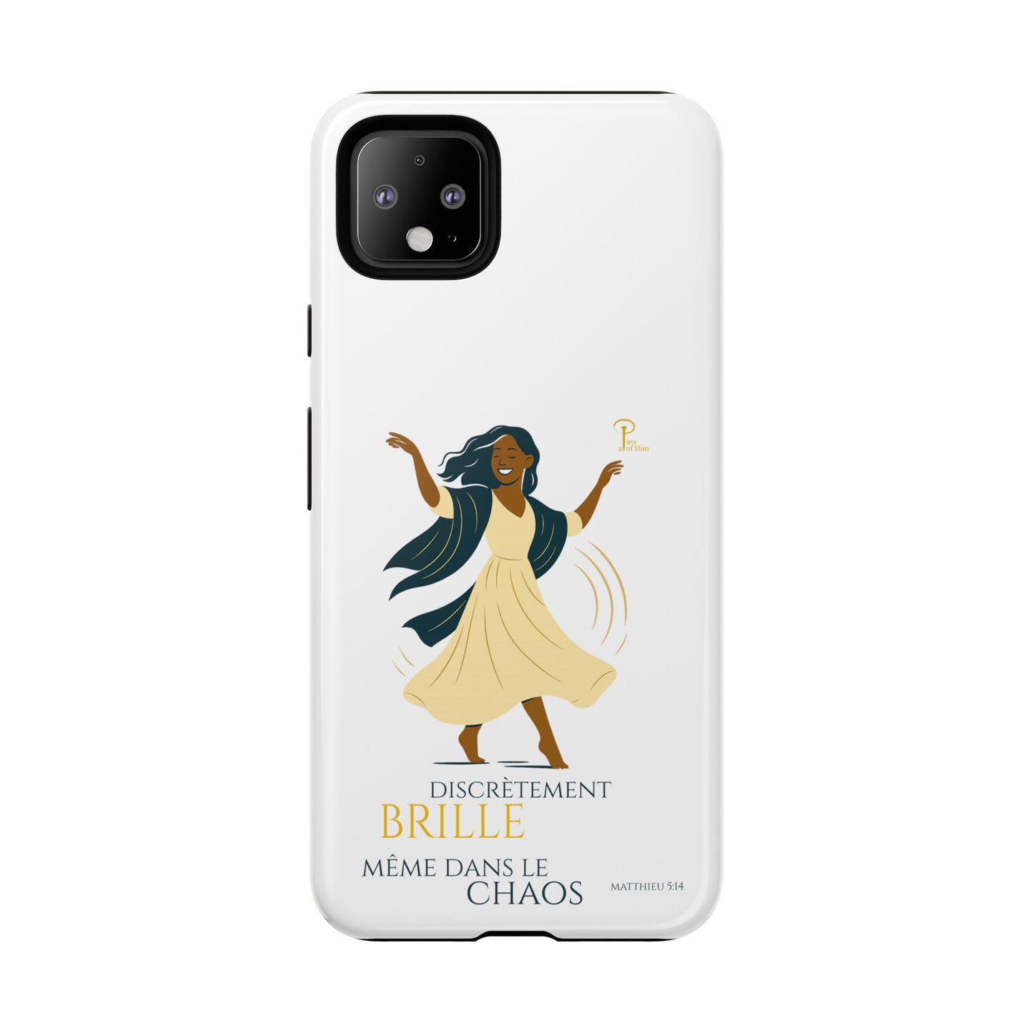 Brille discrètement - Chic Phone Case with a woman dancing - white