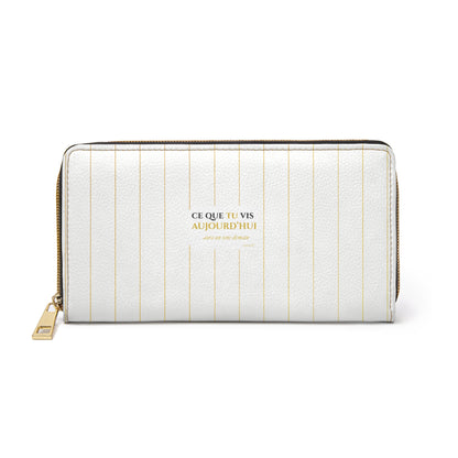 Ce que tu vis aujourd'hui - Chic Zipper Wallet -white