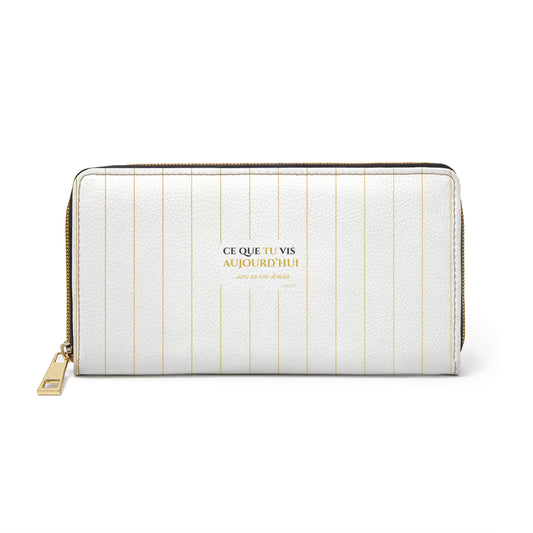 Ce que tu vis aujourd'hui - Chic Zipper Wallet -white
