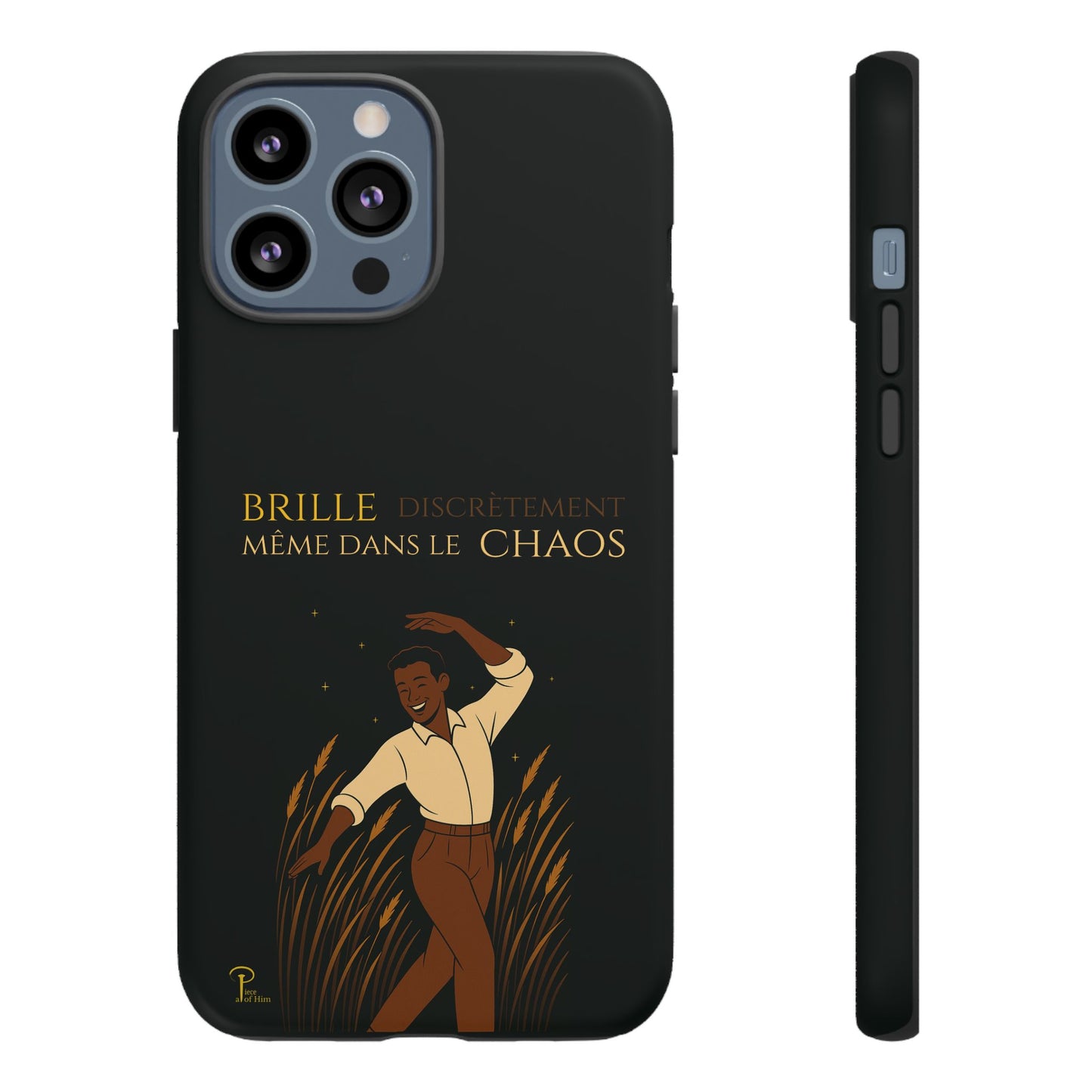 Brille discrètement - Chic Phone Case with a man dancing - black