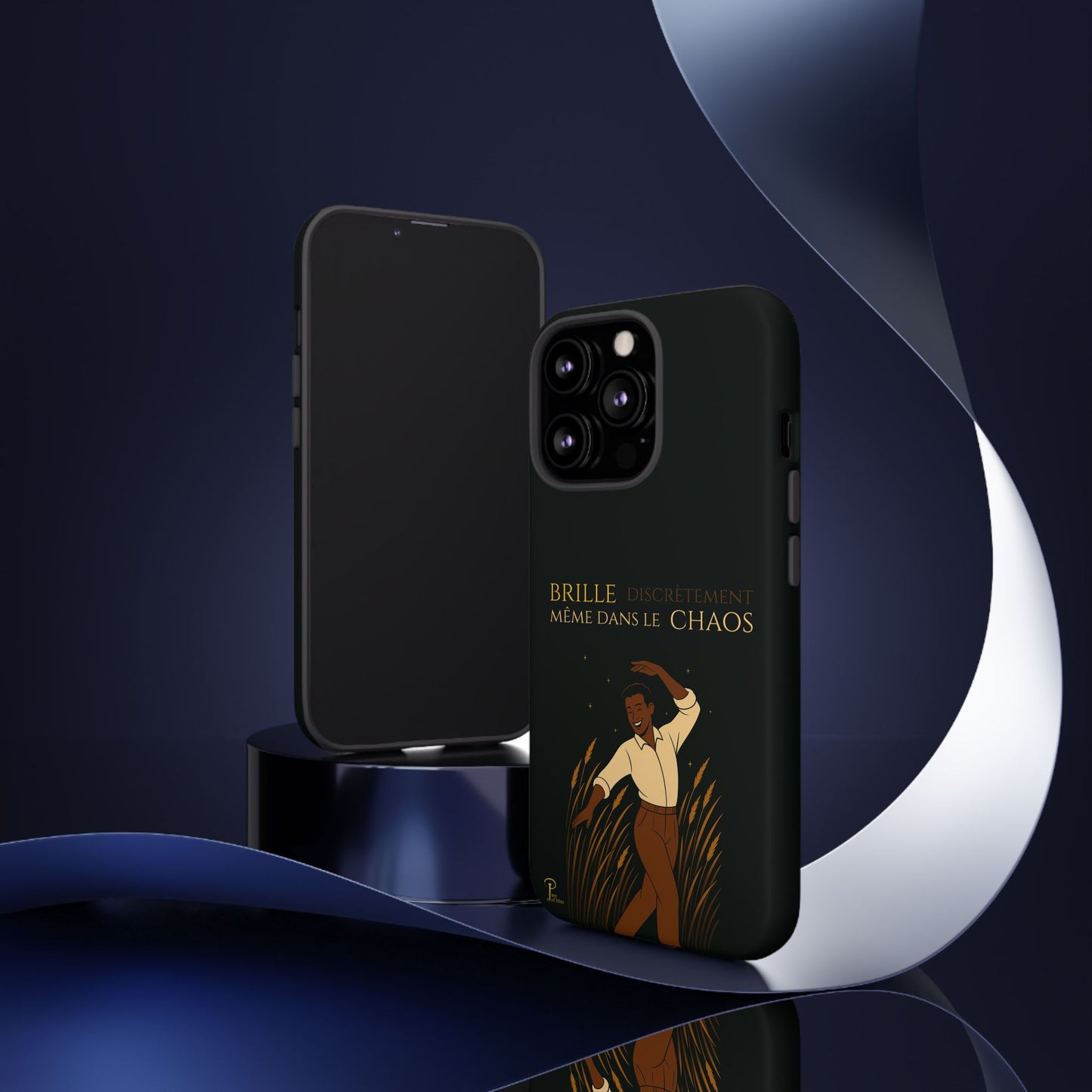 Brille discrètement - Chic Phone Case with a man dancing - black
