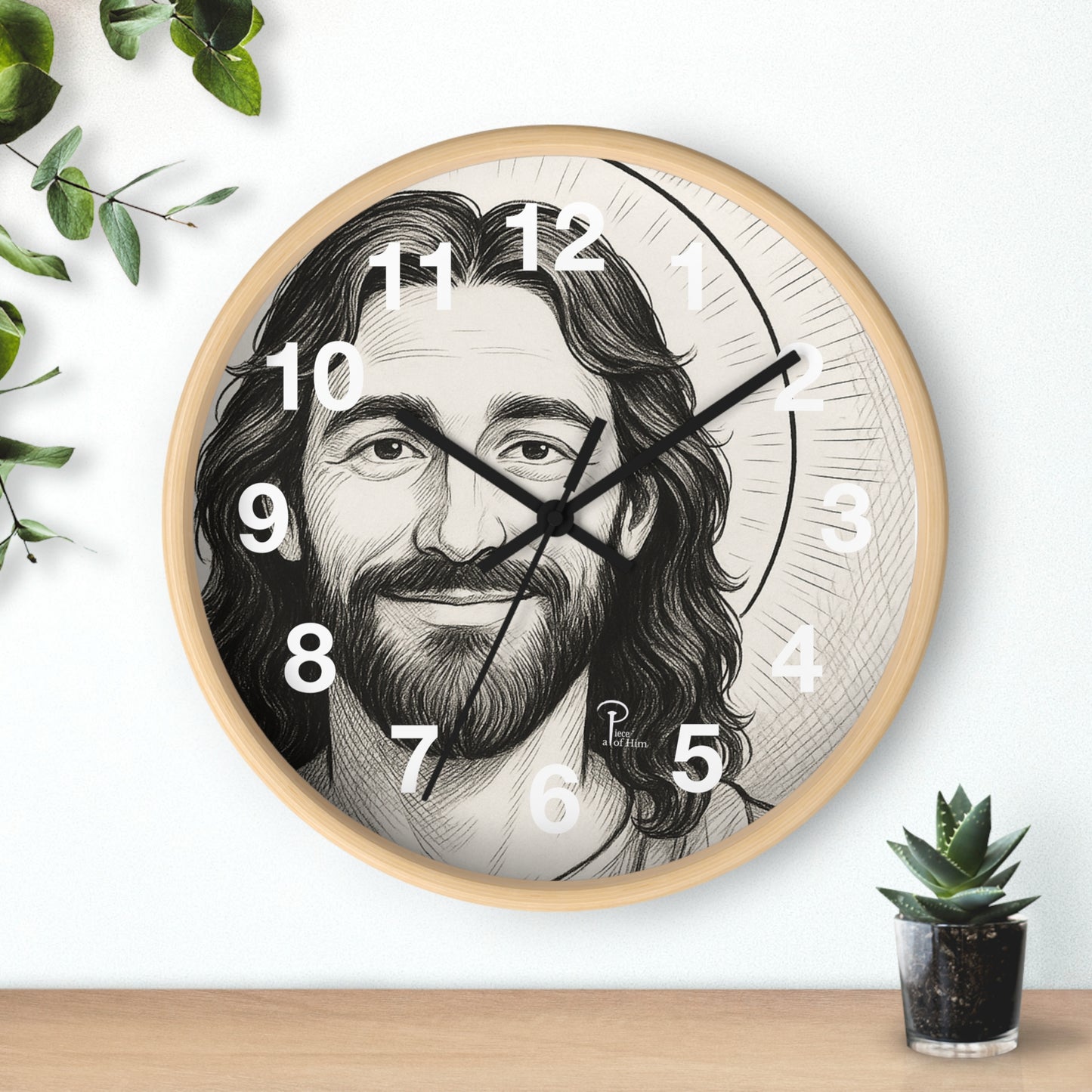 Smiling Jesus Wall Clock - Faithful Decor for Home or Office