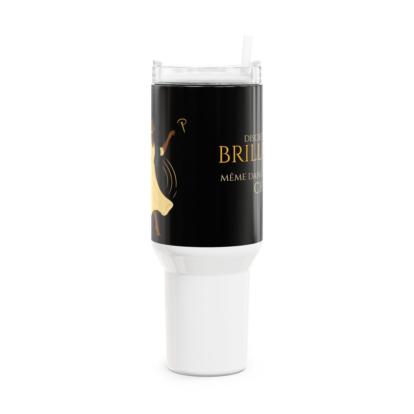 Brille discrètement - 40oz Black tumbler with straw