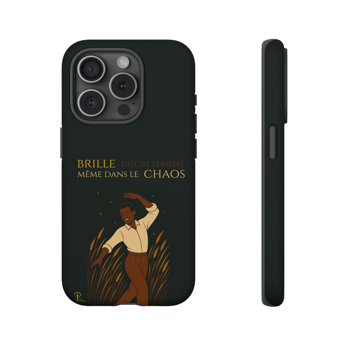 Brille discrètement - Chic Phone Case with a man dancing - black