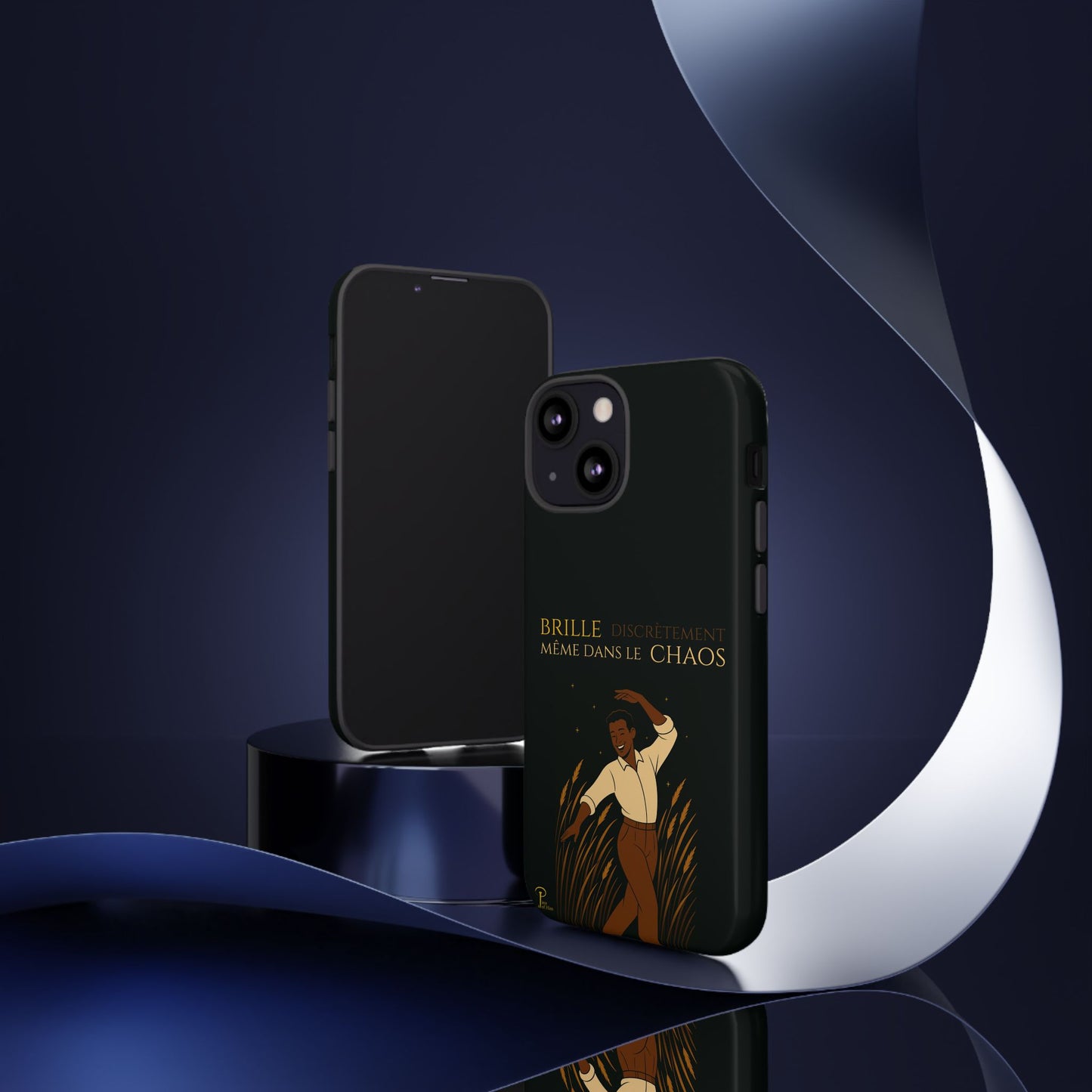 Brille discrètement - Chic Phone Case with a man dancing - black
