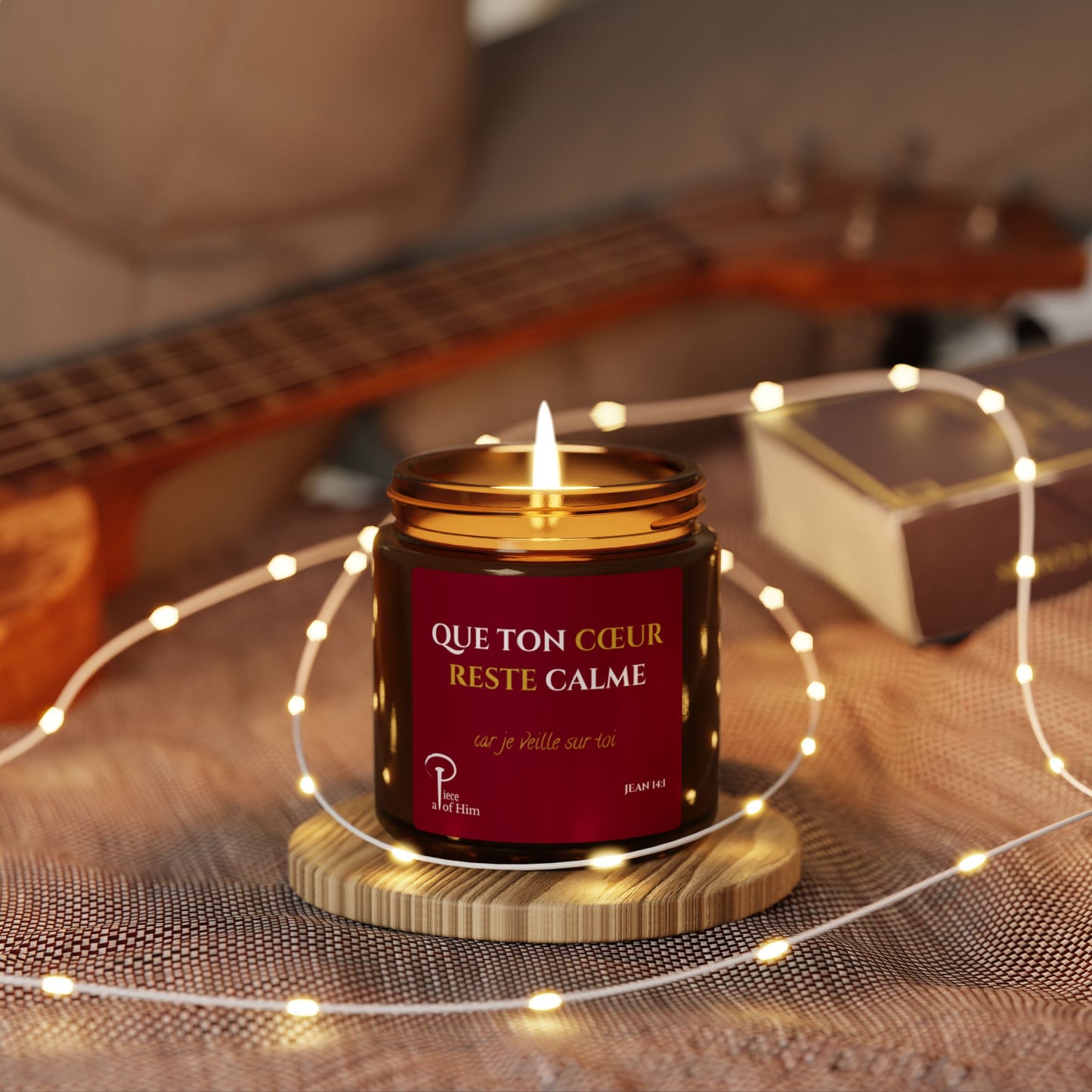 Que ton cœur reste calme - Scented Soy Candle-burgundy