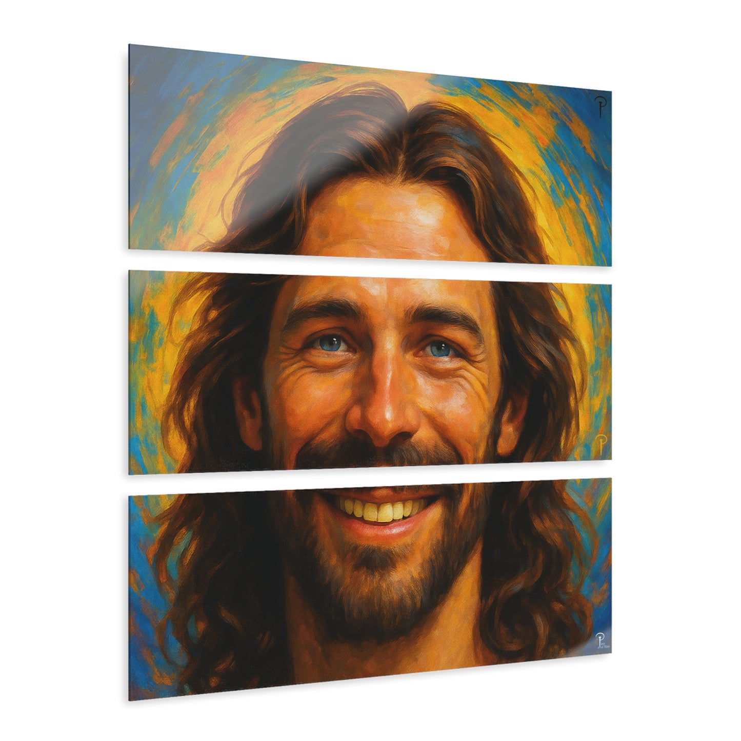 Jesus is smiling -Triptych acrylic prints