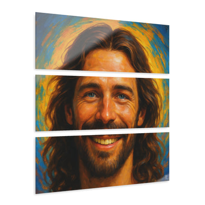 Jesus is smiling -Triptych acrylic prints