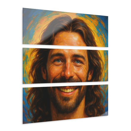 Jesus is smiling -Triptych acrylic prints