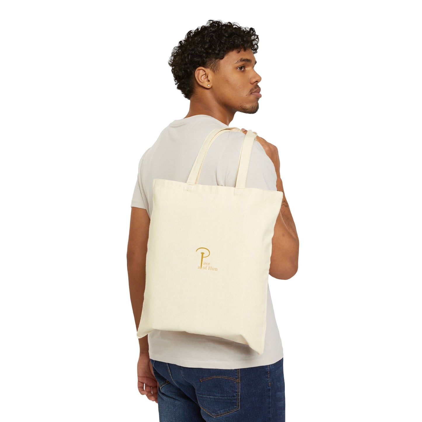 Golden Cross - White cotton Tote Bag