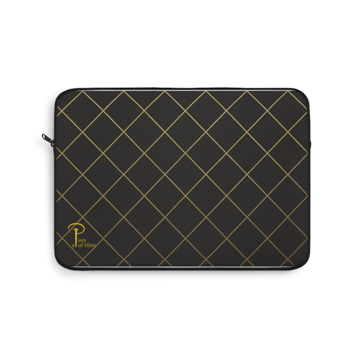 Elegant Black and Gold Laptop Sleeve - black & golden logo