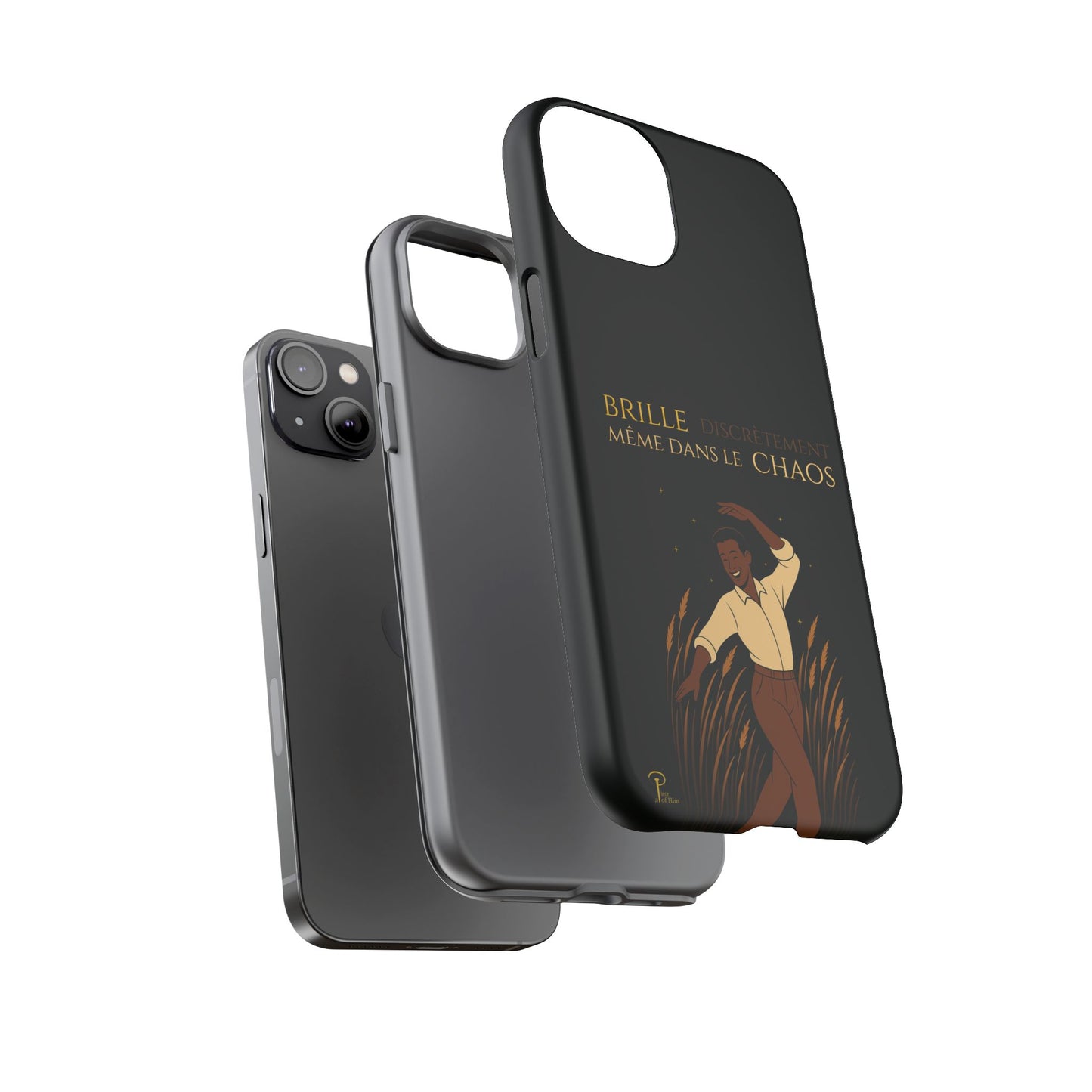 Brille discrètement - Chic Phone Case with a man dancing - black