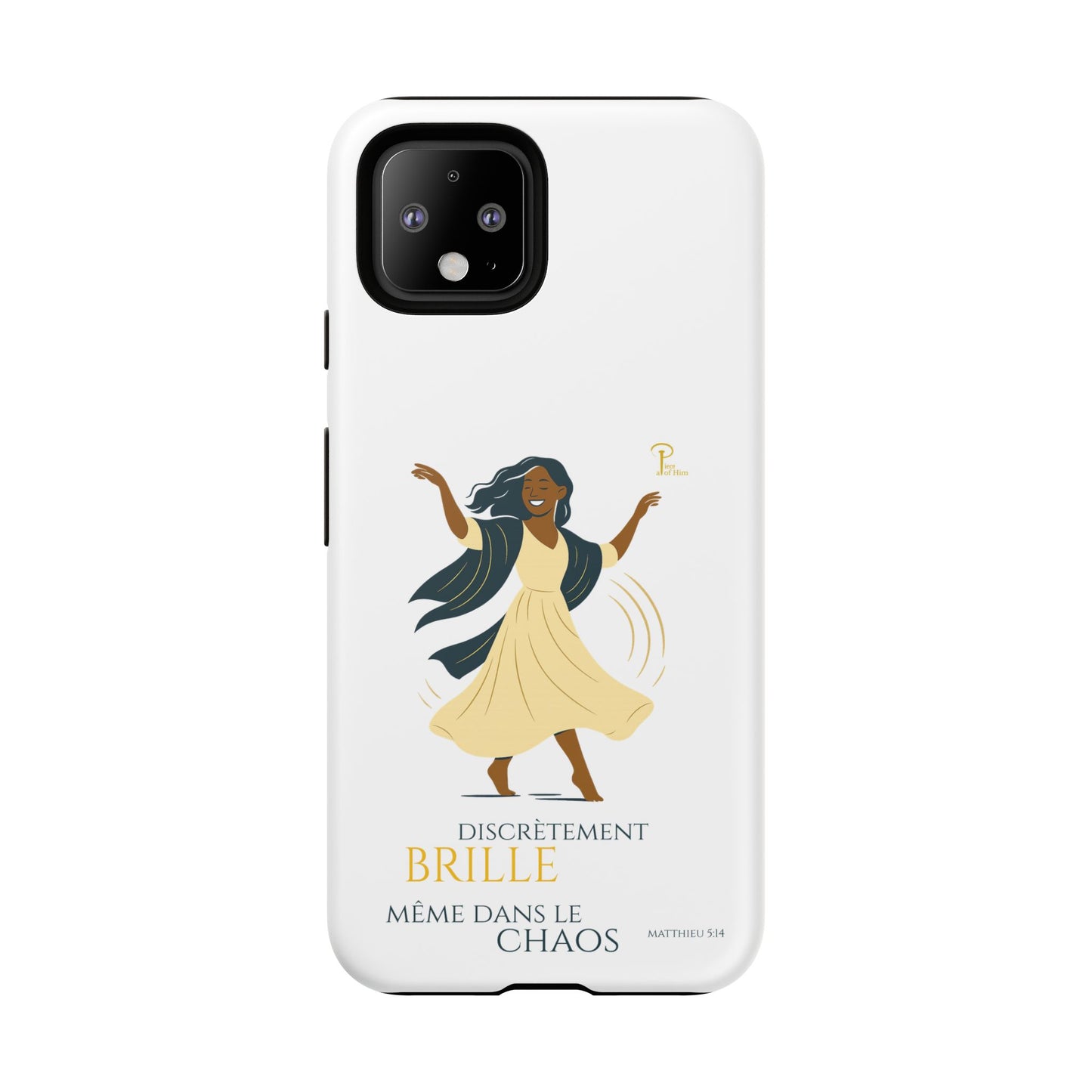 Brille discrètement - Chic Phone Case with a woman dancing - white
