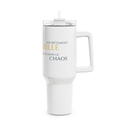 Brille discrètement - 40oz Tumbler with Straw - white