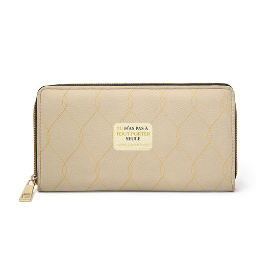 Tu n'as pas à tout porter seule - Chic Zipper Wallet -beige