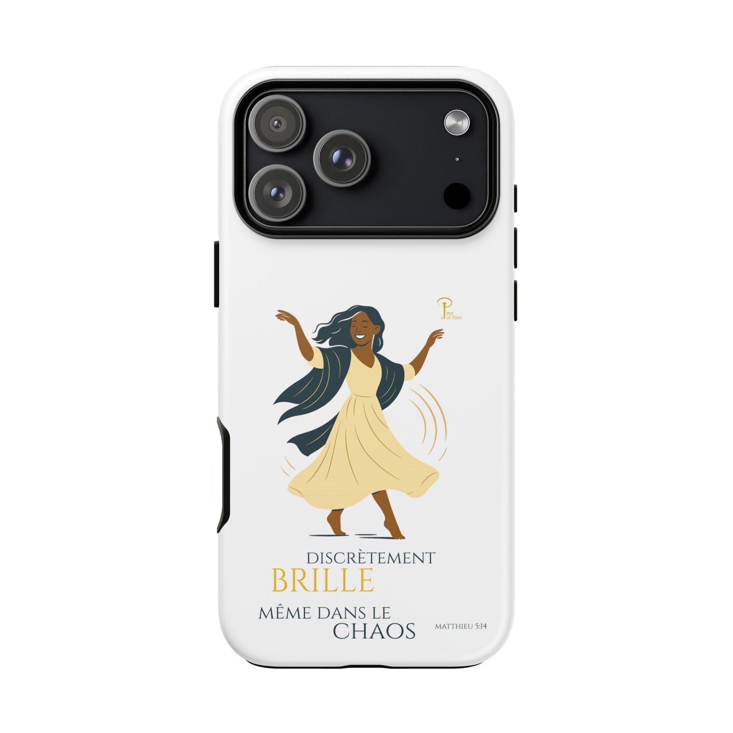Brille discrètement - Chic Phone Case with a woman dancing - white