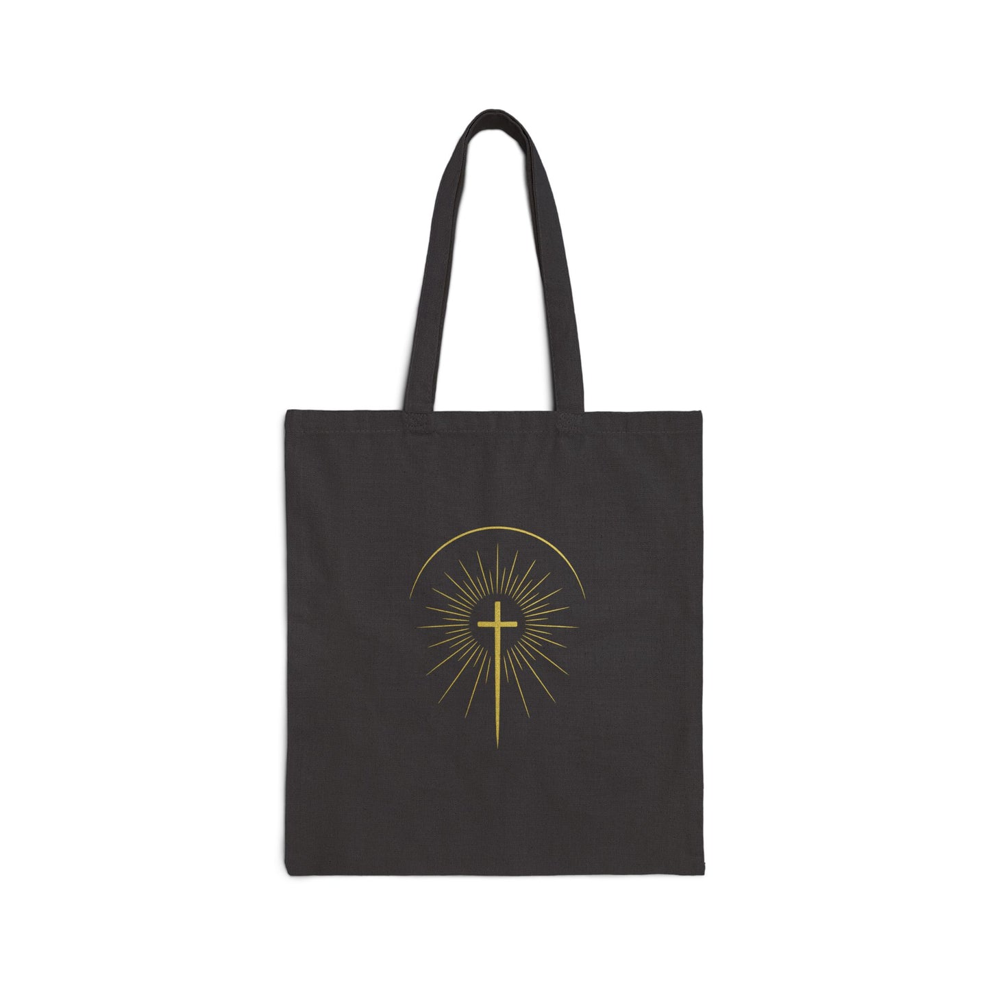 Golden Cross -  Black cotton tote bag