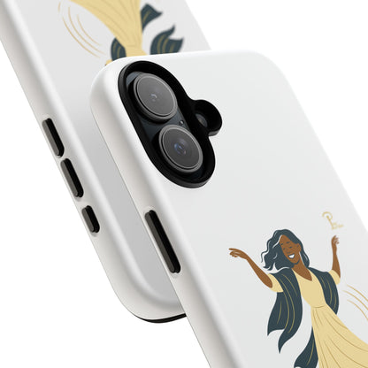 Brille discrètement - Chic Phone Case with a woman dancing - white