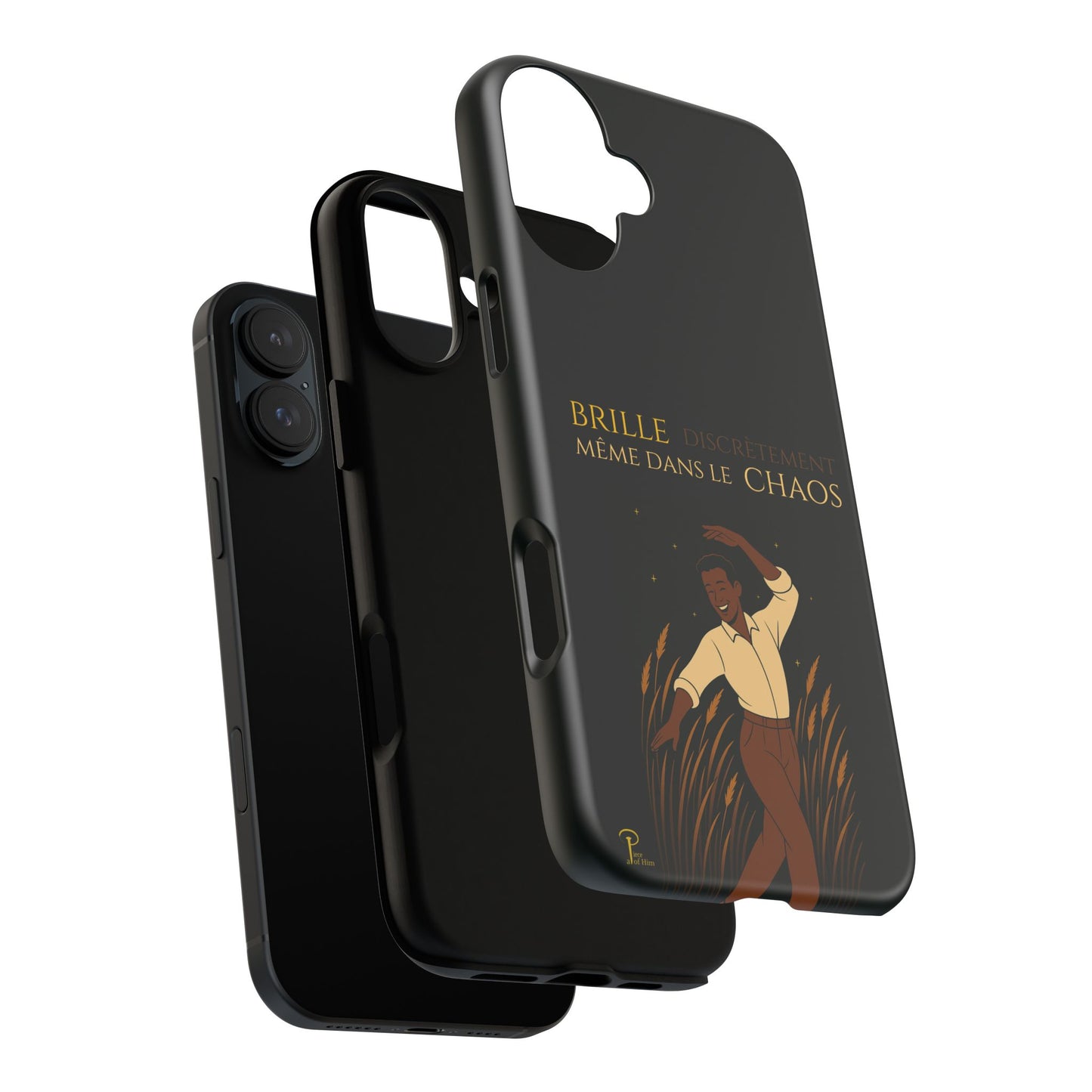 Brille discrètement - Chic Phone Case with a man dancing - black