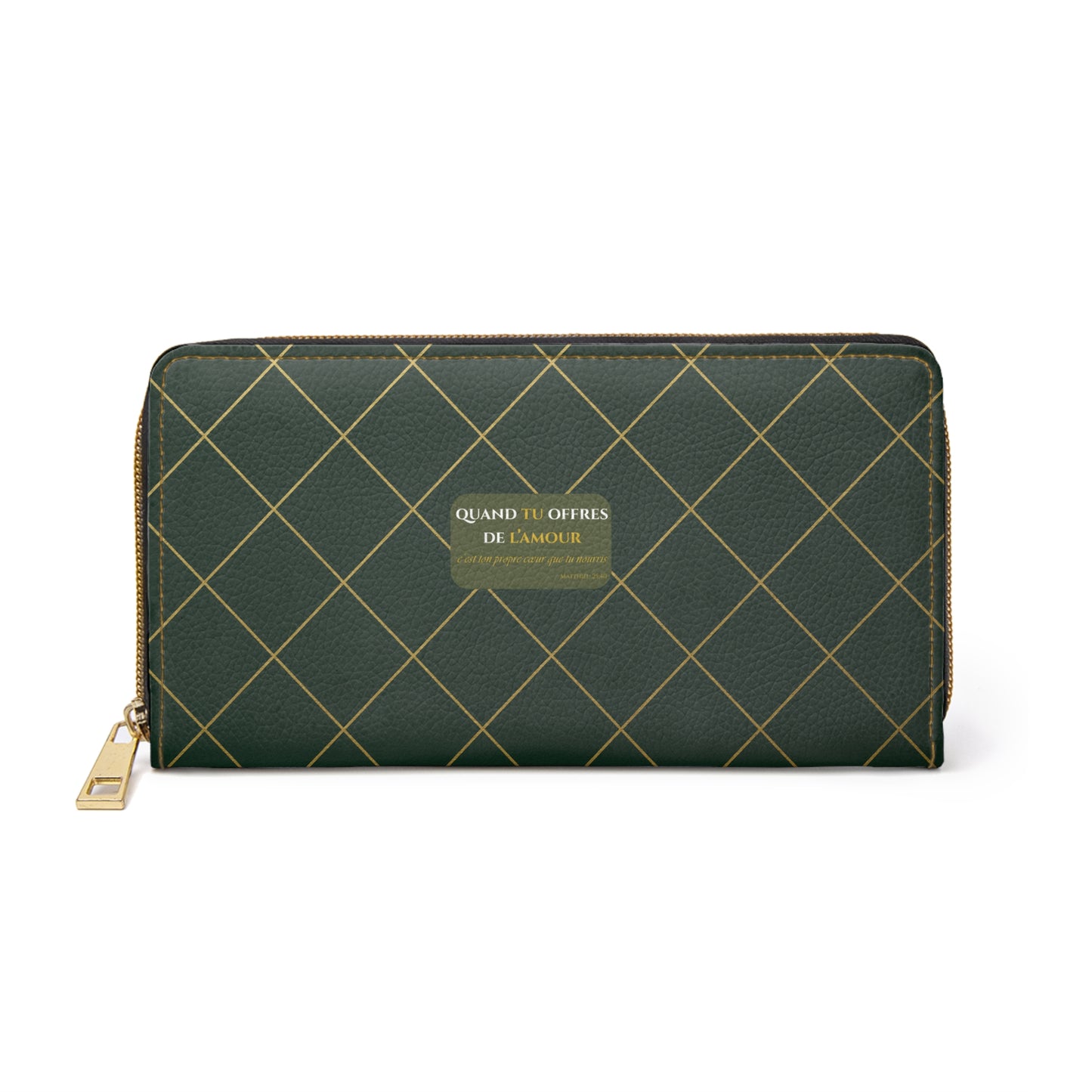 Quand tu offres de l'amour- Chic Zipper Wallet -emeralde green