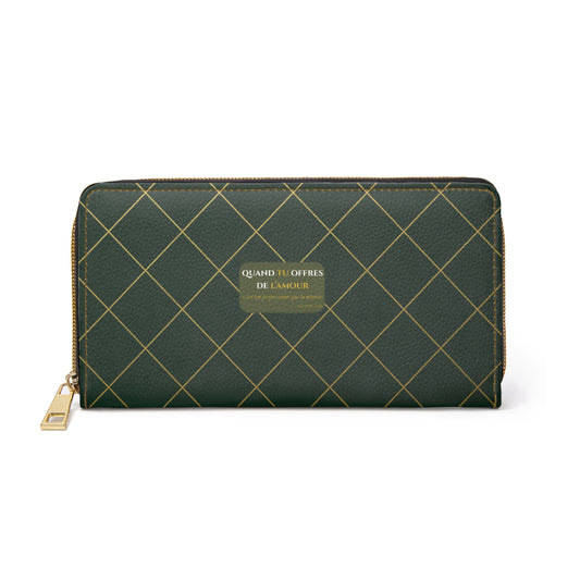 Quand tu offres de l'amour- Chic Zipper Wallet -emeralde green