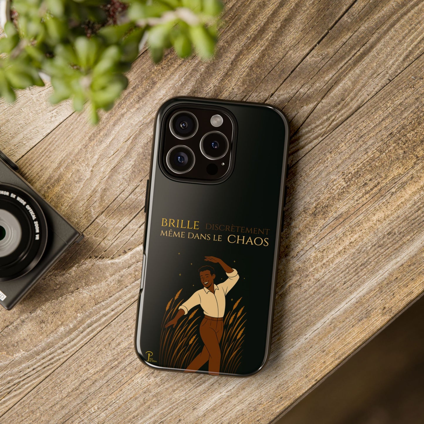 Brille discrètement - Chic Phone Case with a man dancing - black