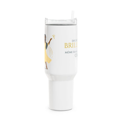 Brille discrètement - 40oz Tumbler with Straw - white