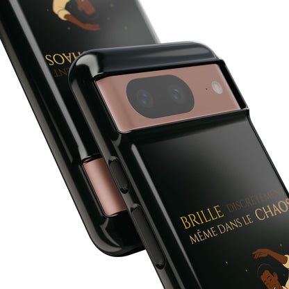 Brille discrètement - Chic Phone Case with a man dancing - black