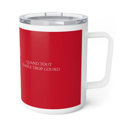 Viens poser ton fardeau - Insulated Coffee Mug - burgundy
