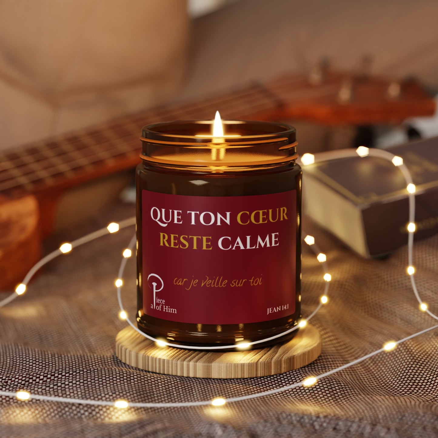Que ton cœur reste calme - Scented Soy Candle-burgundy
