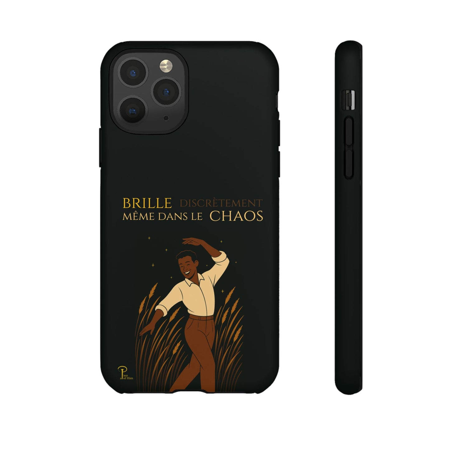 Brille discrètement - Chic Phone Case with a man dancing - black