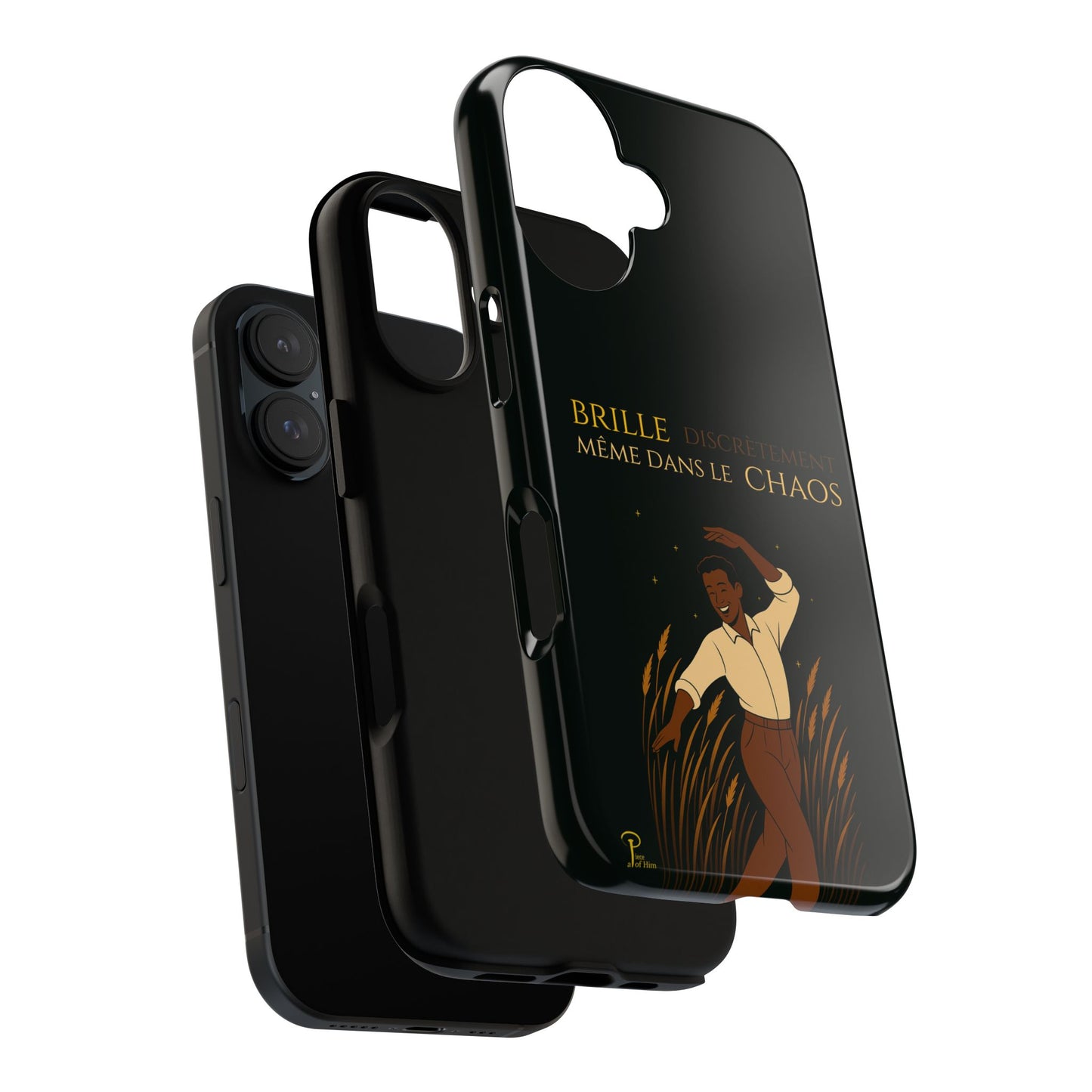 Brille discrètement - Chic Phone Case with a man dancing - black