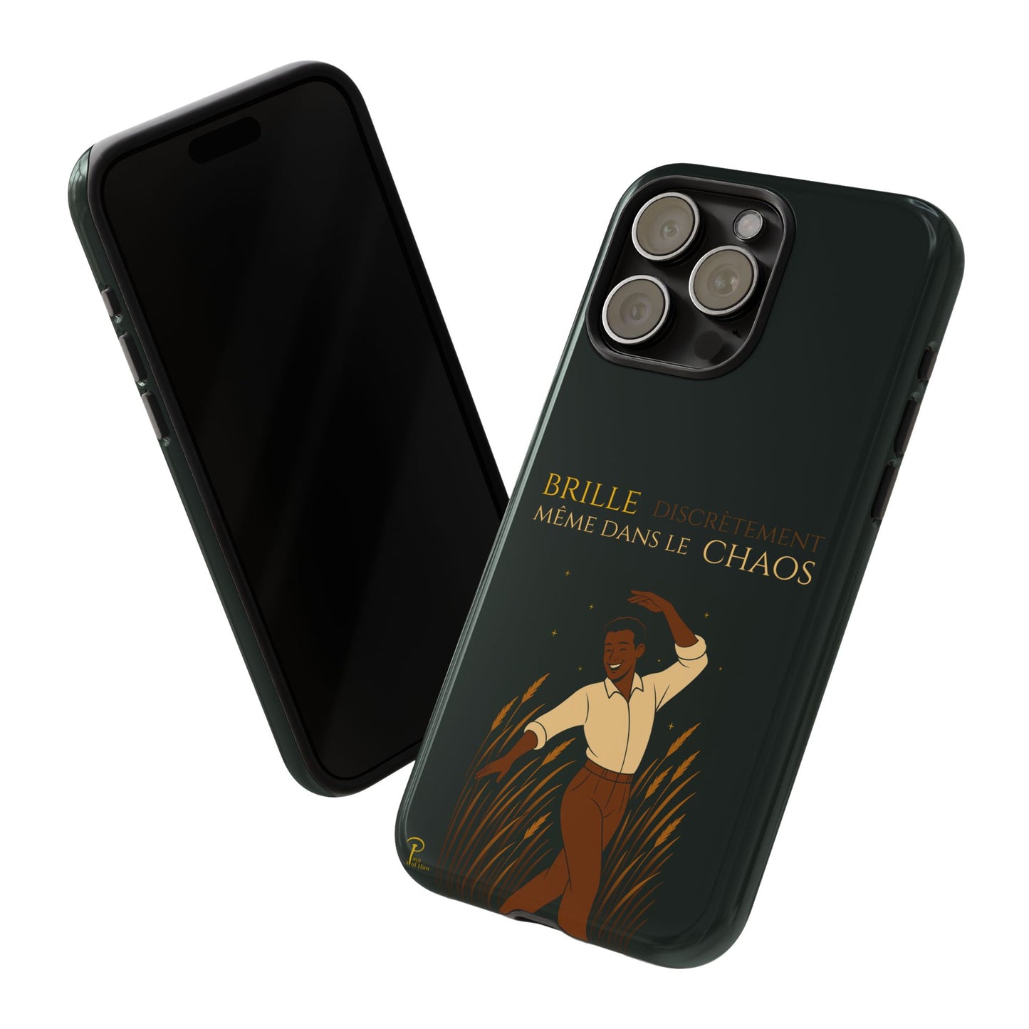Brille discrètement - Chic Phone Case with a man dancing - black