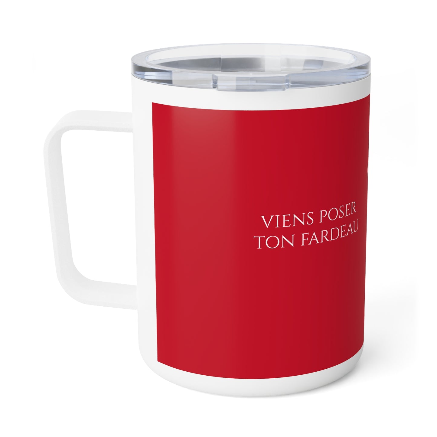 Viens poser ton fardeau - Insulated Coffee Mug - burgundy