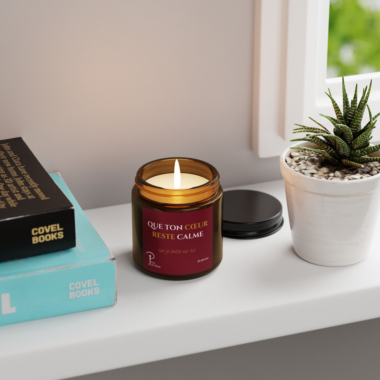 Que ton cœur reste calme - Scented Soy Candle-burgundy