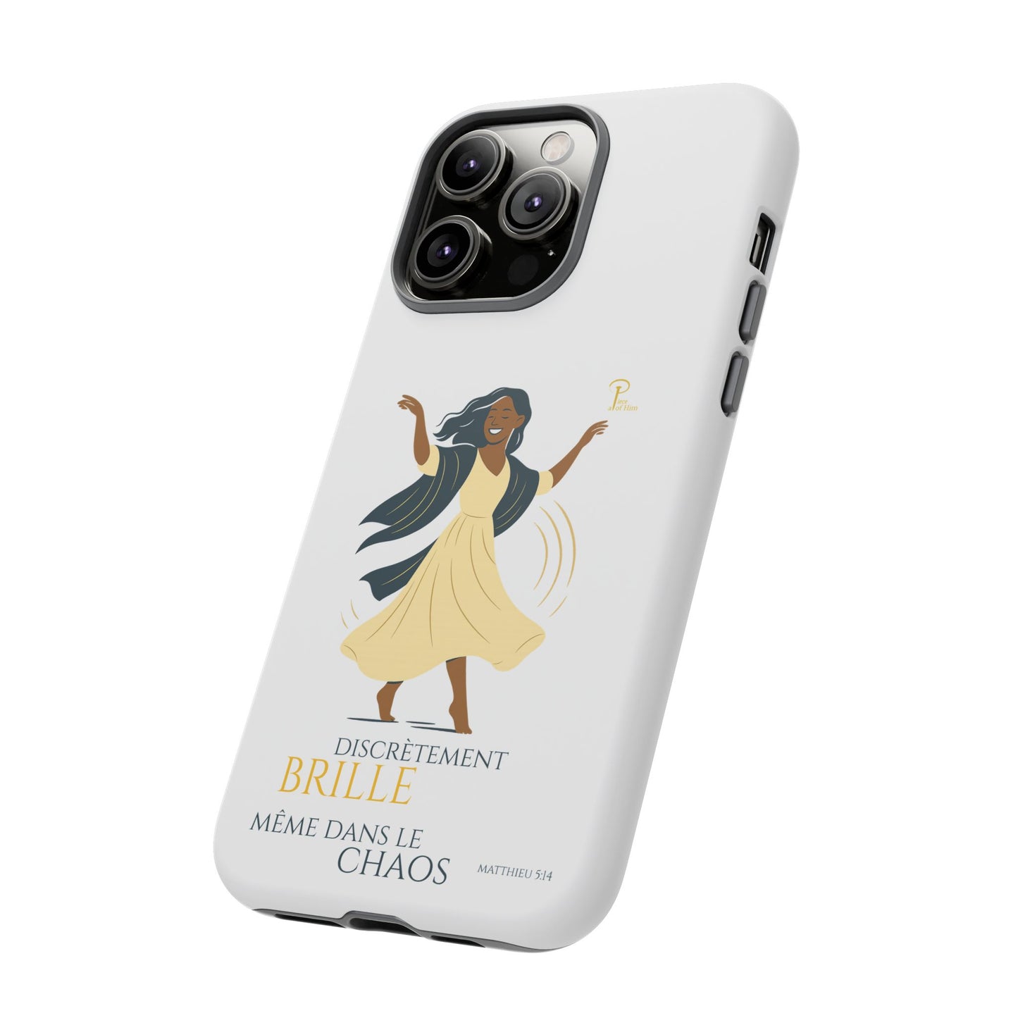 Brille discrètement - Chic Phone Case with a woman dancing - white