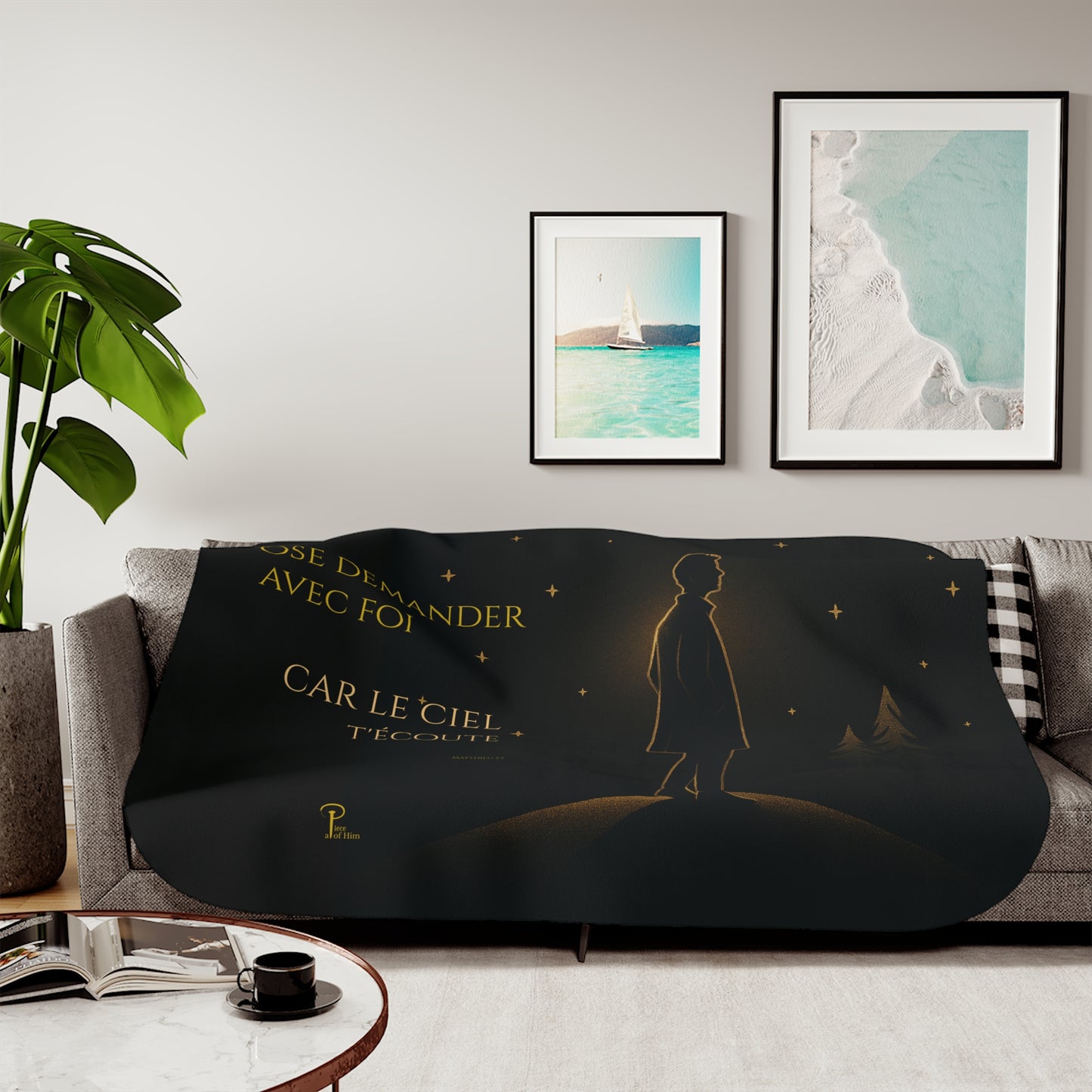 Ose demander avec foi - Cozy Sherpa Blanket - man