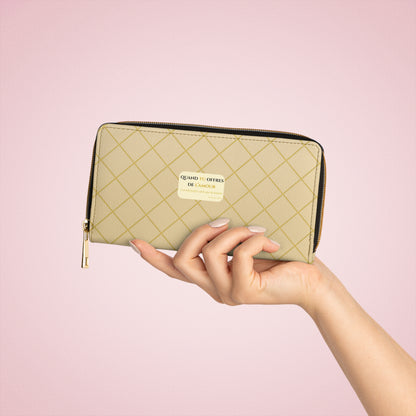 Quand tu offres  de l’amour-Chic Zipper Wallet - beige