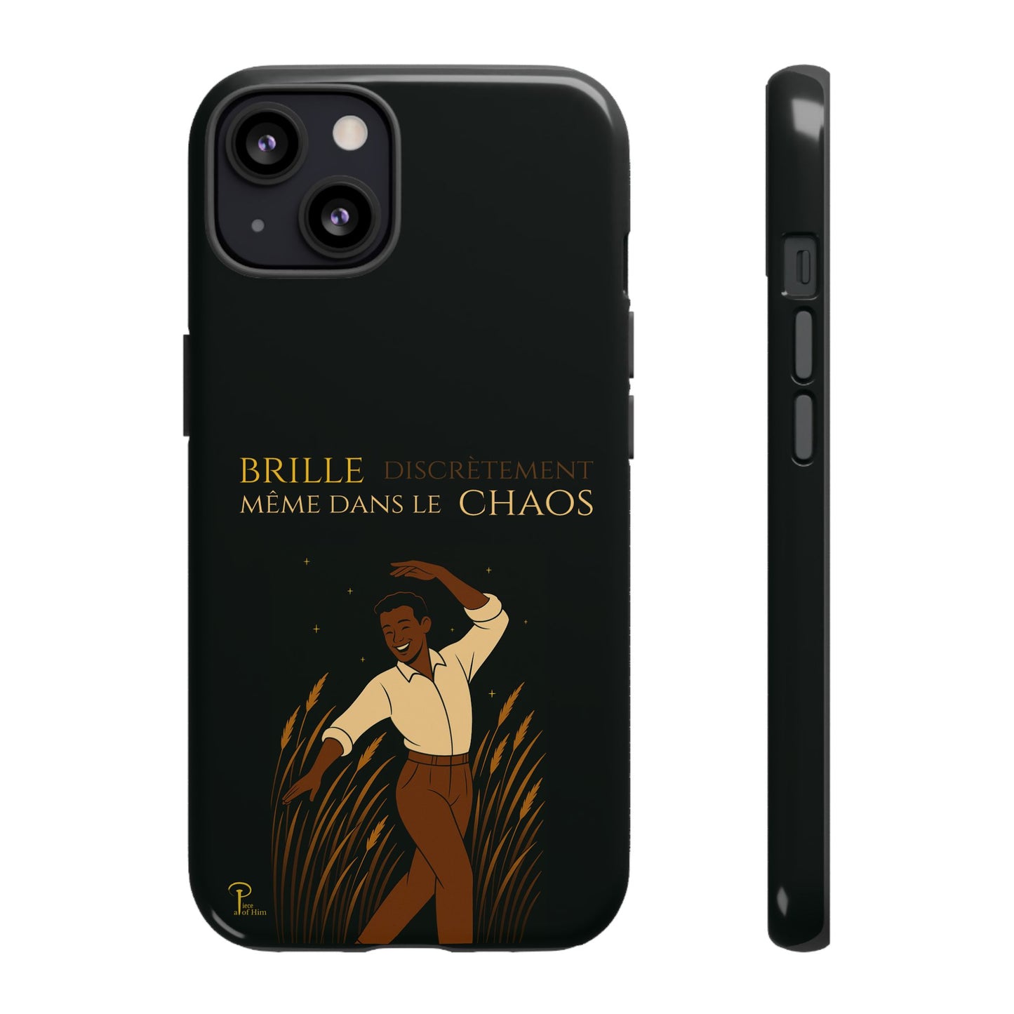 Brille discrètement - Chic Phone Case with a man dancing - black