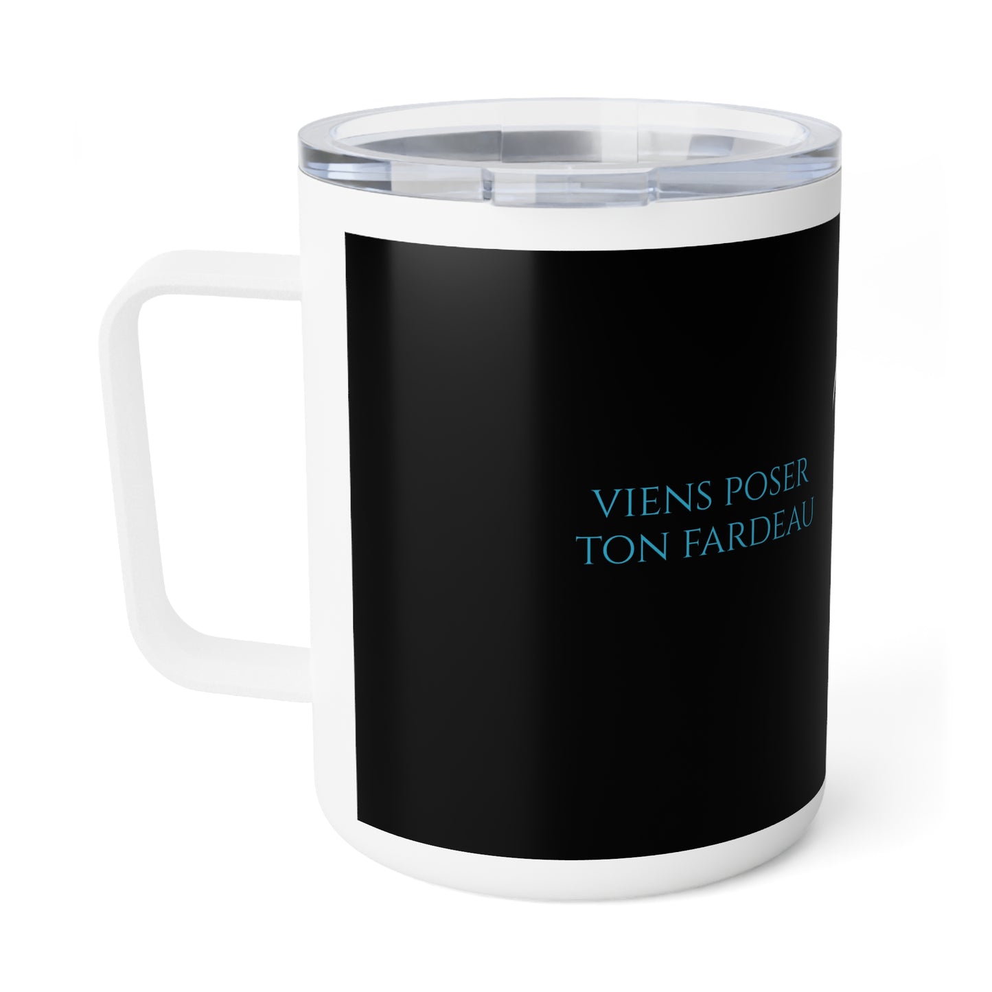 Viens poser ton fardeau - Insulated Coffee Mug - black