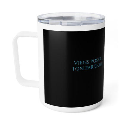 Viens poser ton fardeau - Insulated Coffee Mug - black