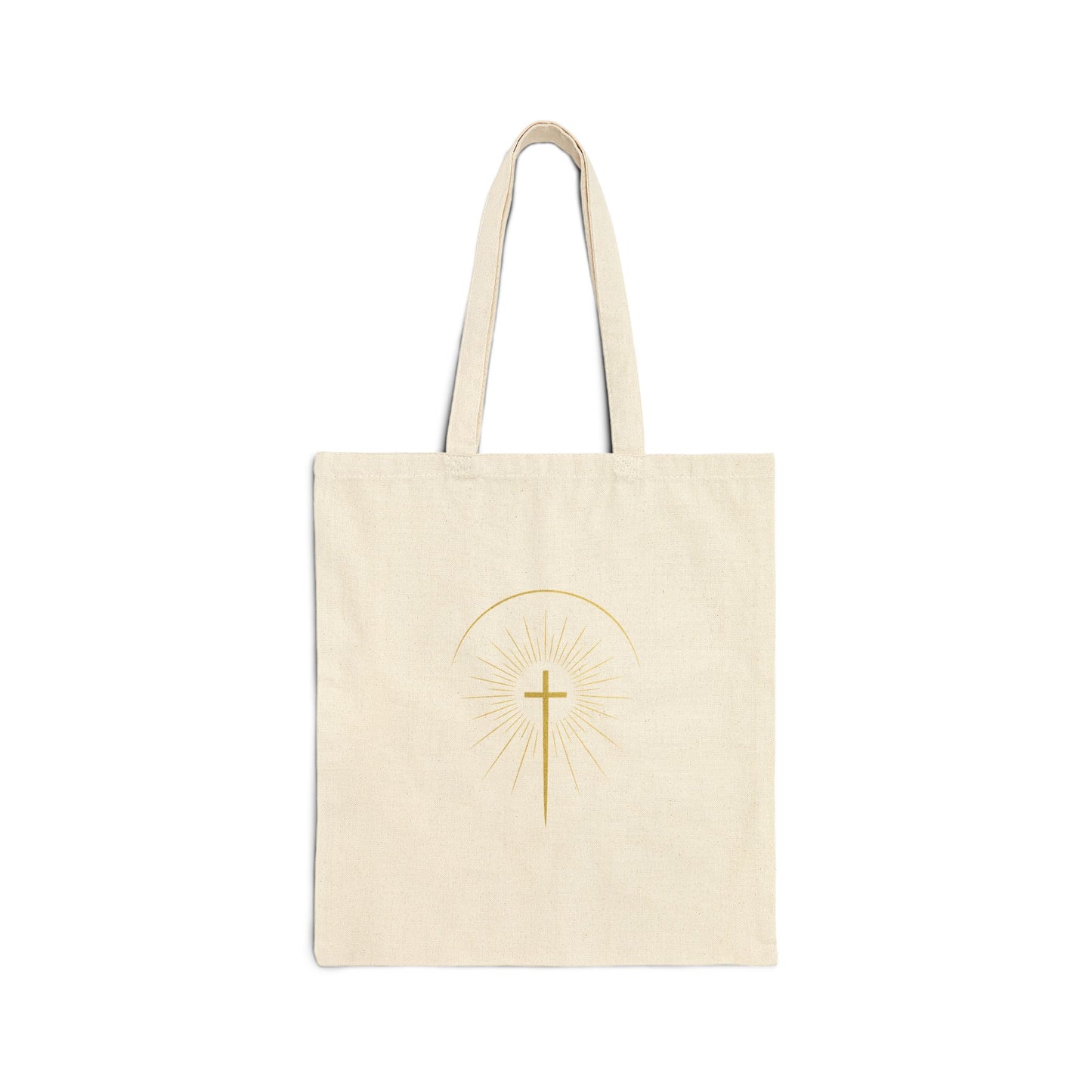 Golden Cross - White cotton Tote Bag