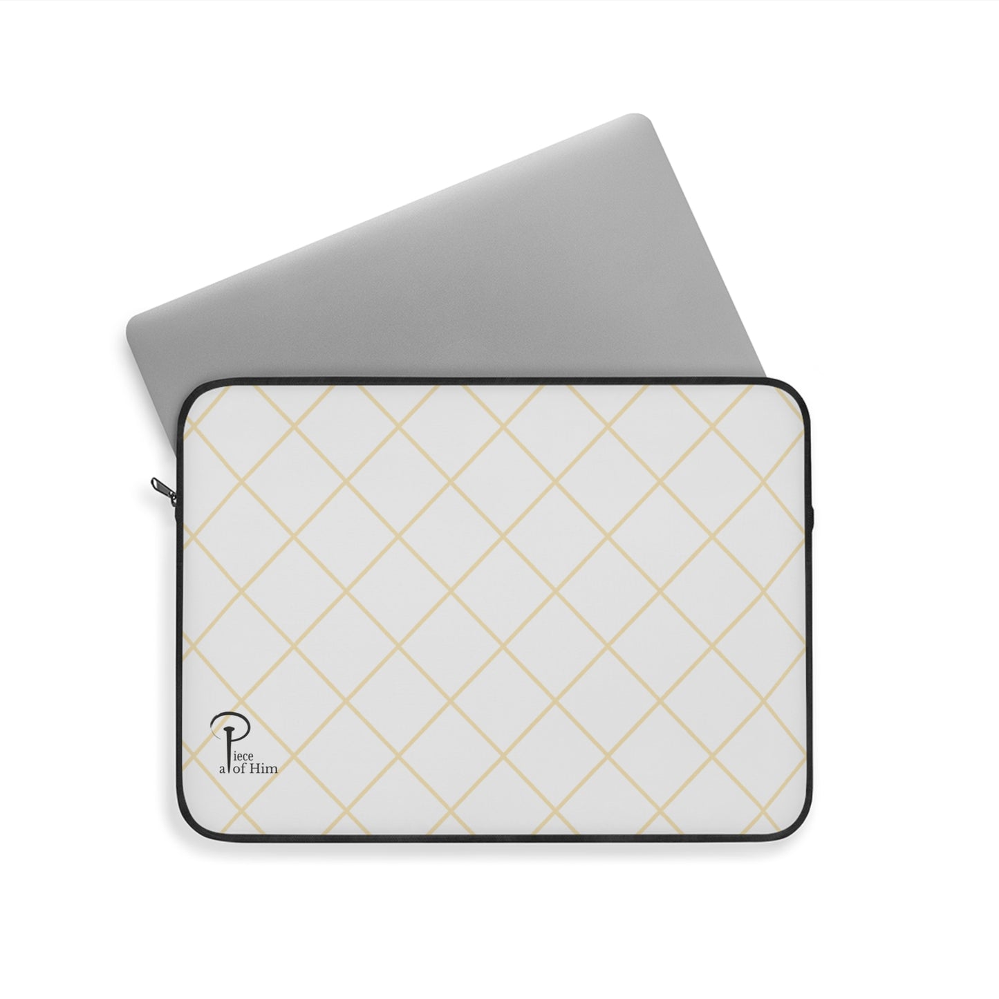 Elegant Black and Gold Laptop Sleeve - white