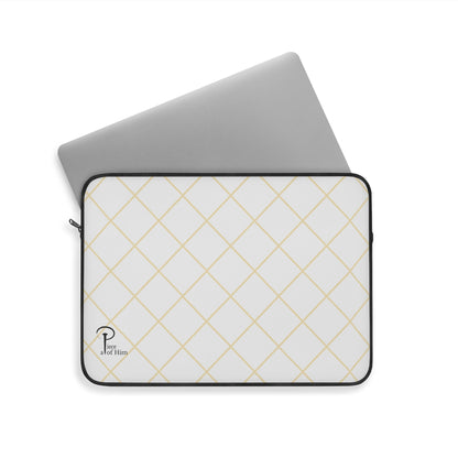Elegant Black and Gold Laptop Sleeve - white