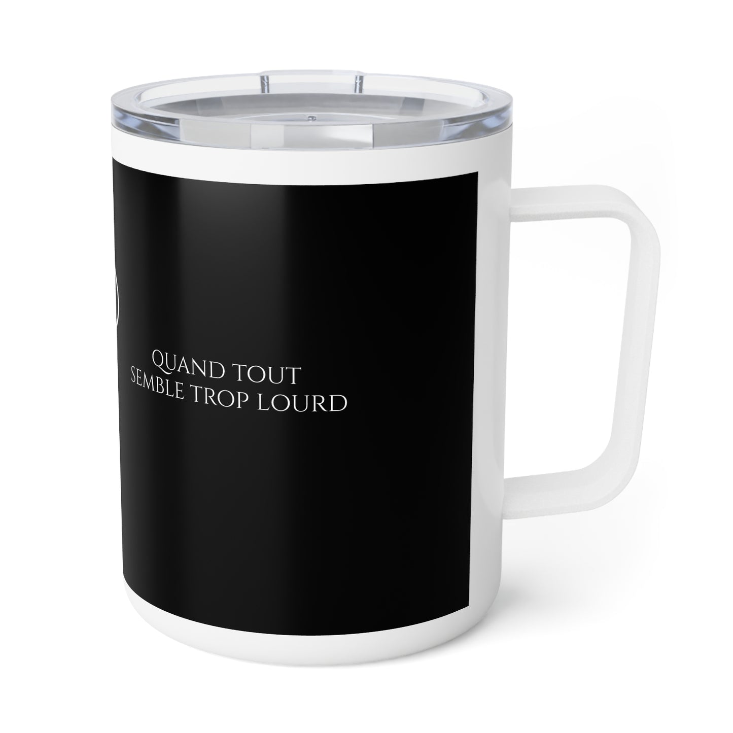 Viens poser ton fardeau - Insulated Coffee Mug - black