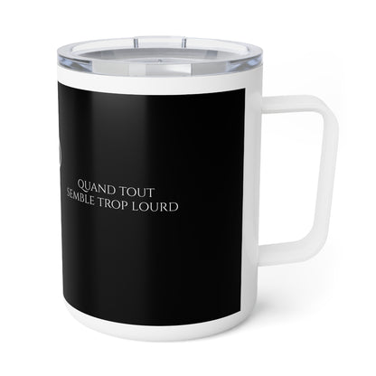 Viens poser ton fardeau - Insulated Coffee Mug - black