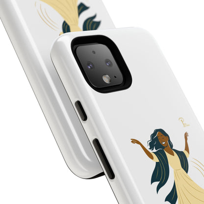 Brille discrètement - Chic Phone Case with a woman dancing - white